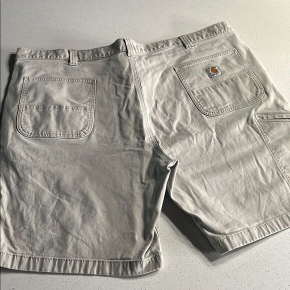 Carhartt Gray Relaxed Flat Front Flex Shorts Versatile Style Waist 46 - Picture 3 of 11